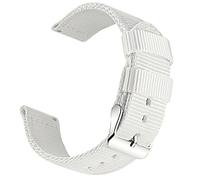 OLLREAR Canvas Watch Strap Replacement Woven Fabric Watch Band -13 Colors & 4 Sizes - 18mm, 20mm, 22mm, 24mm - Nylon Cinturino Smartwatch per Uomo e Donna (18mm, White)