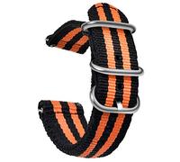 OLLREAR Nylon Cinturini Orologi Tela di canapa Orologi Bracciale Militari Esercito Cinturino - 9 Colors & 3 Sizes 24mm Black/Orange - Rilascio Rapido Cinturino per Orologio in Nylon per Uomo e Donna