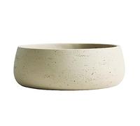 Olly & Rose Grande fioriera in ceramica poco profonda, colore bianco avorio, per interni ed esterni, decorazione per giardino e casa