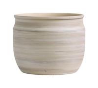 Olly & Rose Grande vaso per piante in terracotta spazzolato grigio/marrone tortora - vaso in ceramica 23 cm per esterni e interni, vaso per piante per casa e giardino