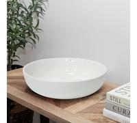 Olly & Rose Oxford OR10503 - Ciotola per frutta in ceramica grande, 26 cm, per cucina e tavolino da caffè, in pietra arenaria bianca, extra large per pasta