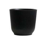 Olly & Rose Oxford - Vaso per piante grande, 21,5 cm, confezione da 2, vasi da fiori per interni ed esterni, per giardino e casa, colore nero opaco, in resina temprata, vasi decorativi per la casa