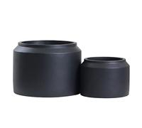 Olly & Rose Porto, set di 2 vasi in ceramica nera opaca, per interni ed esterni, colore nero opaco