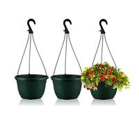 Olly & Rose Set di 3 vasi per piante sospese, 20 cm, in plastica, antigelo, per interni ed esterni, commerciali
