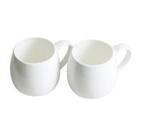 Olly & Rose Tazze da caffè e tè in porcellana bianca, confezione da 2, tazze da 420 ml, resistenti e lavabili in lavastoviglie, in ceramica bianca lucida di alta qualità, tazze da caffè e tè bianco