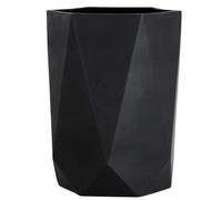 Olly & Rose Vaso da fiori XL con motivo geometrico, colore nero, altezza 45 cm, profondità 34 cm fioriere da esterno grandi vaso grande da interno
