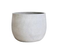 Olly & Rose Vaso per piante Barcellona in ceramica, grande, 25 cm, colore bianco sporco e grigio, vaso per piante da interno ed esterno, extra large