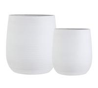 Olly & Rose Vaso per piante extra large con motivo - vaso da giardino bianco - XL - H 50 cm P 45 cm + H 40 cm P 38 cm (vernice migliorata)