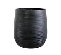 Olly & Rose Vaso per piante in fibrestone con motivo decorativo nero antracite, XL, per interni ed esterni, vaso da fiori decorativo (altezza 50 cm, profondità 45 cm)