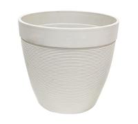 Olly & Rose Vaso per piante in pietra bianca con linee grandi