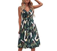 Ollysqiar Abiti estivi da donna 2023 Manica corta Avvolgere Scollo a V Prendisole Stampa Floreale Abito Midi Da Festa Vacanza Abito Da Spiaggia, E-ag, M
