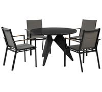 OLMETTO/BUSSETO 4 posti Set da pranzo da giardino Nero Metallo