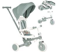 Olmitos - Triciclo evolutivo per bambini 5 in 1 EVOL - Bicicletta per bambini da 1 a 5 anni - Triciclo a Bicicletta con o senza pedali - schienale, barra di sicurezza e capottina (Menta)