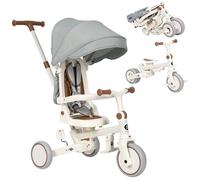 Olmitos - Triciclo evolutivo per bambini 5 in 1 EVOL - Bicicletta per bambini da 1 anno a 5 anni - Da Triciclo a Bicicletta con o senza Pedali - Adattabile e trasformabile (Grigio)