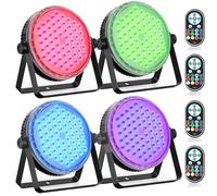 Oloaxolx 4 pezzi fari LED da 120 W, 60 Led Par, con telecomando, luci festa RGBW 4 in 1, effetto arcobaleno, 8CH/DMX512/strobo discoteca,luci palco per feste, matrimoni, bar, club, decorazione