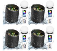 Oloaxolx 4PCS 108W IP65 Batteria ricaricabile impermeabile RGBW+UV LED Par Headlight con paralume effetto luce da discoteca, telecomando/App/DMX512 Luce da palco per DJ Party Matrimoni Natale