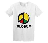 Olodum Brazil Music Retro Peace Logo Mens Short Sleeve White L