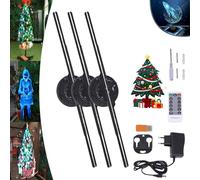 Ologramma 3D Led Fan Proiettore, 3D Fan Ologramma Proiettore Albero di Natale, Ologramma Pubblicità 3D, Per Negozio, Bar, Natale Halloween Party Pubblicità Eventi Display (3PCS)