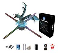 Ologramma 3D, Missyou 52cm LED Proiettore Olografico 3D with WiFi and Bluetooth and Remote e 700 Cartone Animato video, per Mostre, Centri Commercial, Cinema, Aeroporti,Natale