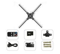 Ologramma 3D, Proiettore a ventaglio olografico 3D Lampada for immagini olografiche Wifi Led Sign Lampada olografica Supporto for immagini e video(F80 Projector)