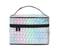 Ologramma arcobaleno colorato, borsa da viaggio per il trucco da donna, grande organizer per cosmetici