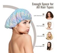 Ologramma arcobaleno colorato olografico,Cuffia da notte elastica in raso per adulti, fascia per capelli in seta regolabile, cuffia da notte elastica per donne