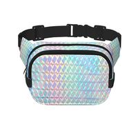 Ologramma arcobaleno colorato olografico, Marsupio quadrato a doppio strato, borsa da viaggio, marsupio casual