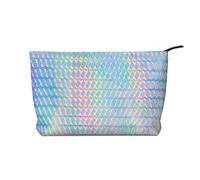 Ologramma colorato arcobaleno olografico, Borsa per cosmetici in velluto a coste Borsa per il trucco Borsa da viaggio portatile