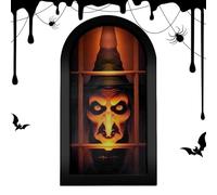 Ologramma Mirror Witch - Halloween Novelty Witch Head Mirror | Forniture per Feste Halloween | Testa Inquietante per Materiali per Feste di Vacanza in Casa Infestata Prop alla MOLTA SCARICA per BAGNI