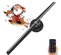 Ologramma Ventilatore Proiettore 3D LED Olografico Display con WiFi, Albero di Natale Rotante Schermo LED Ideale per Halloween e Decorazioni Vacanze