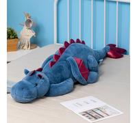 Ololele Drago di peluche, 110 cm, 2,8 kg, grande drago blu peluche giocattolo per bambini e adulti