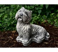 OLOMA Sorridente scultura westie divertente ornamento westie adorabile statuetta di westie statua di cane in calcestruzzo figura di cane personalizzata decorazione per cani Cemento memoriale per