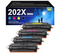 OLORVA 202 cartucce toner 202 A, confezione da 4 pezzi, ad alta resa, compatibili con Color Laserjet Pro MFP M281fdw, Color Pro MFP M281cdw