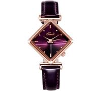 OLOTU HD Orologio con quadrante quadrato da donna, orologio da polso con cinturino in pelle PU, orologio al quarzo analogico vintage creativo per ragazze Accorto