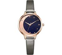 OLOTU Orologio alla Moda Creativo, Orologio da Polso dal Design Romantico con quadrante a Stelle di Luna, Orologio con Movimento al Quarzo con Cinturino in Pelle