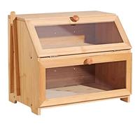 OLOTU Sigillato Portapane in Legno, portapane Multifunzionale con Finestra Trasparente, portapane a 2 Strati di Grande capacità per Piano di Lavoro della Cucina Naturale