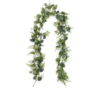Olrla 180 cm, 1 ghirlande artificiali di eucalipto con erba persiana, pianta da appendere per sfondo decorazione di nozze centrotavola