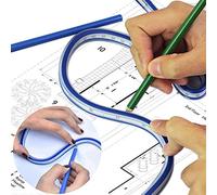 OLRWSLG 2 Pezzi Curvilinee Deformabile Righello Curva Flessibile Strumento di Misurazione Righello Integrato di Curva per Disegnare Curve, Tecnici, Abbigliamento Disegni (Blu, 60 cm e 30 cm)