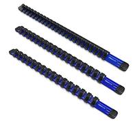 Olsa Tools Organizer per prese in alluminio da 1/2 pollici, 3/8 pollici e 1/4 pollici | Supporto per presa di qualità professionale (blu)