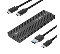 Olsixxuuk 10 Gbps NVME/SATA Dual Protocol SSD Case Box USB 3.1 Type to M.2 NGFF PCIe SSD esterno enclosure nero