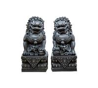 OLSKFUH 2 Pezzi Creativi in Ghisa Mini Statua di Leone Fortunato, Scultura in Metallo di Dio Animale Bestia Guardiano di Pietra Leone Casa Giardino Casa Scrivania Libreria Ornamenti G,