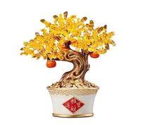 OLSKFUH Albero dei Soldi di Cristallo, Albero della Fortuna di Cristallo, Bonsai, Decorazioni per Soggiorno, Ingresso, Refrigeratore per Vino, Albero di Gemme Feng Shui,White