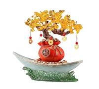 OLSKFUH Albero della Fortuna Citrino, Navigazione Tranquilla, Decorazione da Tavolo per La Ricchezza E La Prosperità Secondo Il Feng Shui Domestico, Albero di Cristallo,Red