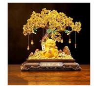 OLSKFUH Albero di Cristallo Giallo Feng Shui, Grande Albero Bonsai della Vita con Pietre Preziose, Regali per La Casa, Decorazione per Alberi dei Soldi in Stile Bonsai per Fortun,Medium