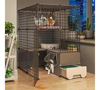 OLSKFUH Gabbia per Gatti Gabbia per Gatti Cincillà Recinzione Fai da Te per Gatti Grandi Gabbie per Gatti da Interno con Lettiera Ottimo Posto per Fare Esercizio Ideale per 1-4 G,75 * 95 * 109cm