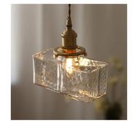 OLSKFUH Lampada A Sospensione retrò in Vetro per Comodino, Piccola Lampada A Sospensione in Rame per Camera da Letto, Cucina, Soggiorno, Sala da Pranzo, Lampada A Sospensione in,3 Colors Light-Medium