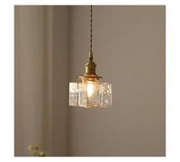 OLSKFUH Lampada A Sospensione retrò in Vetro per Comodino, Piccola Lampada A Sospensione in Rame per Camera da Letto, Cucina, Soggiorno, Sala da Pranzo, Lampada A Sospensione in,3 Colors Light-Large