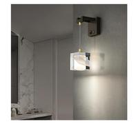 OLSKFUH - Lampada da Parete in Cristallo, Applique in Rame, Luce Dorata E Nera, Lampada da Comodino di Lusso Compatibile con Corridoio, Scala, Soggiorno, Lampada da Parete per I,OneColor-Warm White