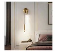 OLSKFUH Lampade da Parete A LED, Luce da Lettura, Comodino, Lampada Moderna per Hotel, Camera da Letto, Studio, Applique per Scale,Size_Name-Brass 2 Head