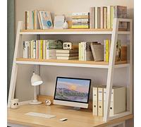 OLSKFUH Libreria Da Scrivania A 2 Ripiani Per Ufficio - Libreria Da Scrivania Trapezoidale, Scaffale Per Scrivania Per Computer, Porta Stampante, Piccola Libreria Per Dormi,White-95 * 32 * 90cm